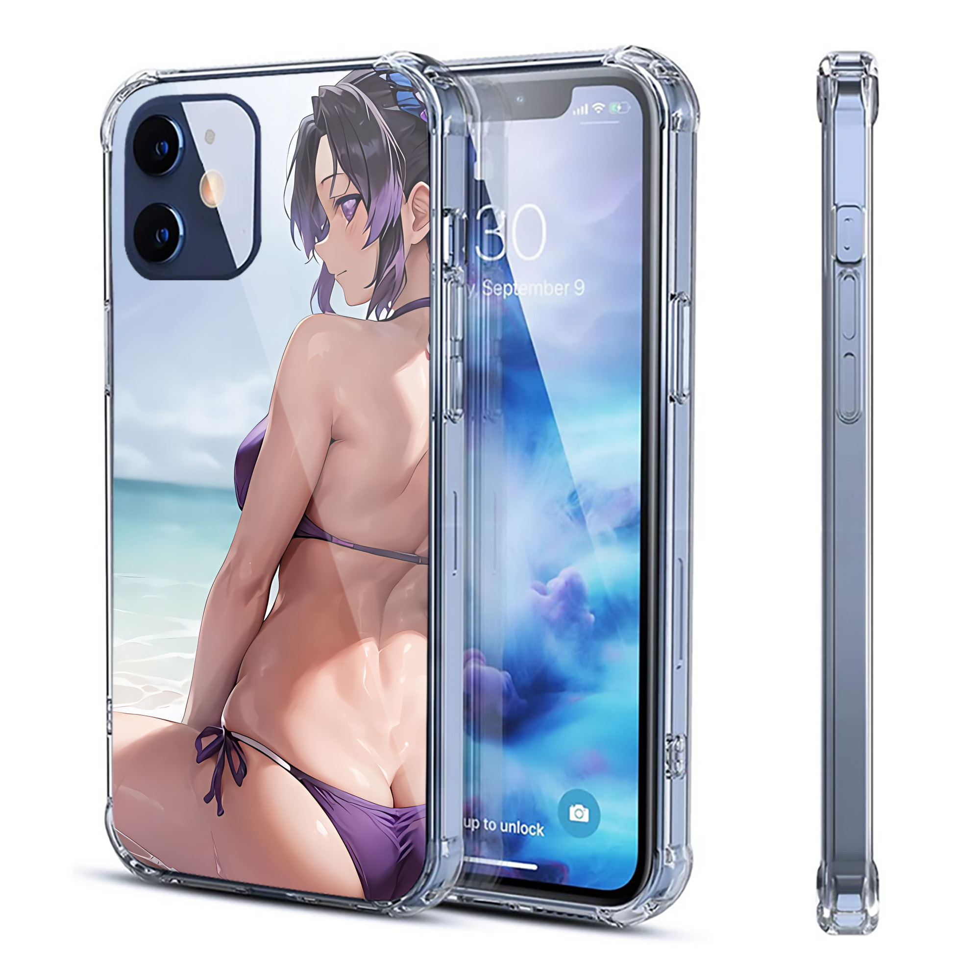 （画像用） 鬼滅の刃（きめつのやいば）蟲柱-胡蝶 しのぶ／こちょう しのぶ Kochou Shinobu 【iPhone 12シリーズ対応】透明スマホケース（クリアソフトケース）